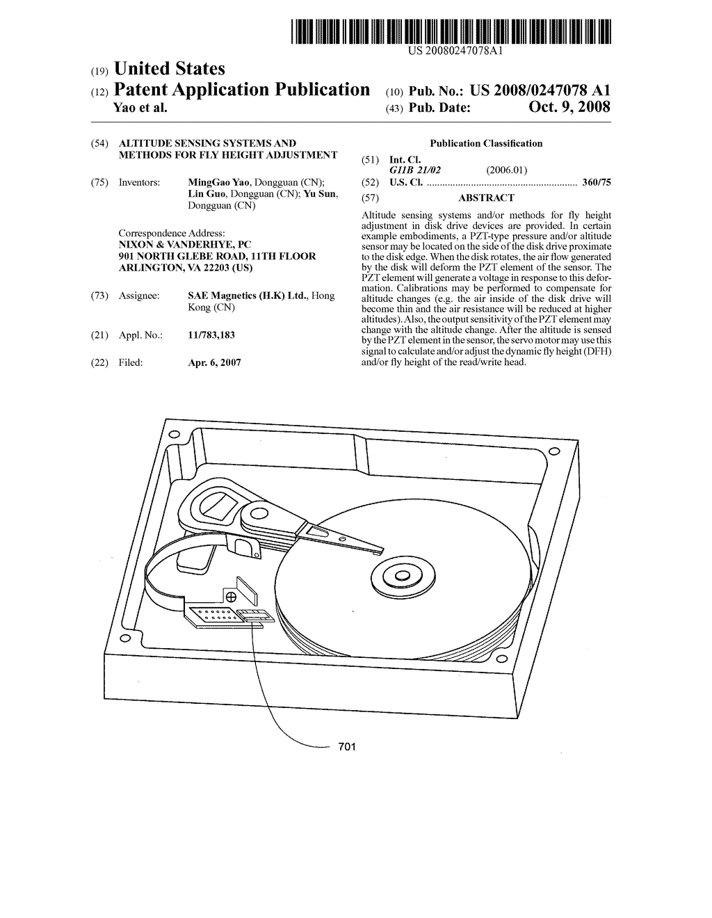 Altitude sensing systems and methods for fly height adjustment - diagram, schematic, and image 01