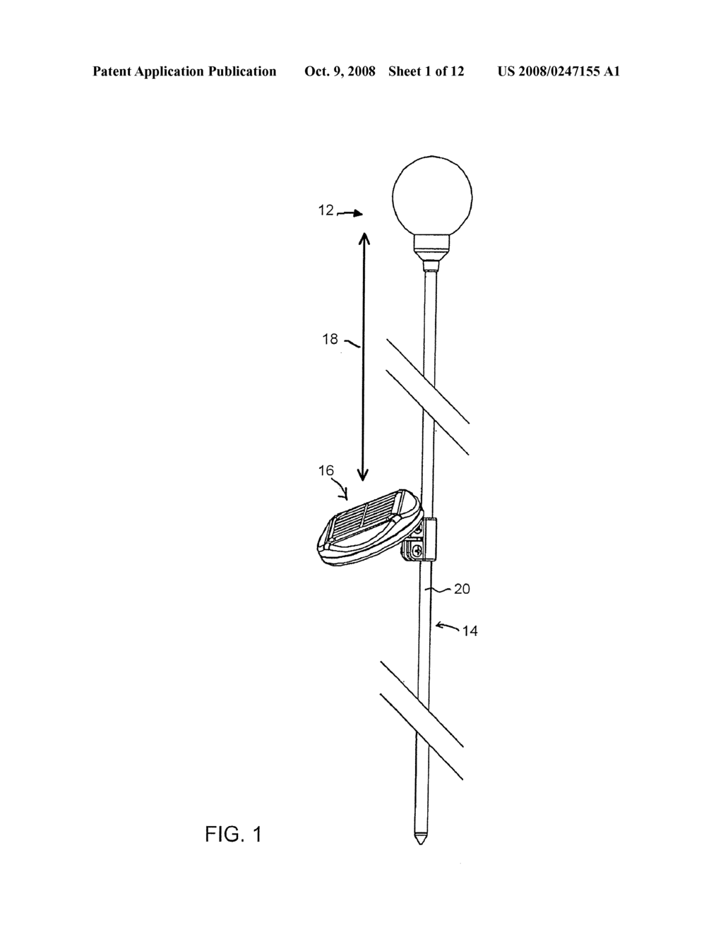 OUTDOOR LIGHT WITH POSITIONABLE SOLAR COLLECTOR - diagram, schematic, and image 02