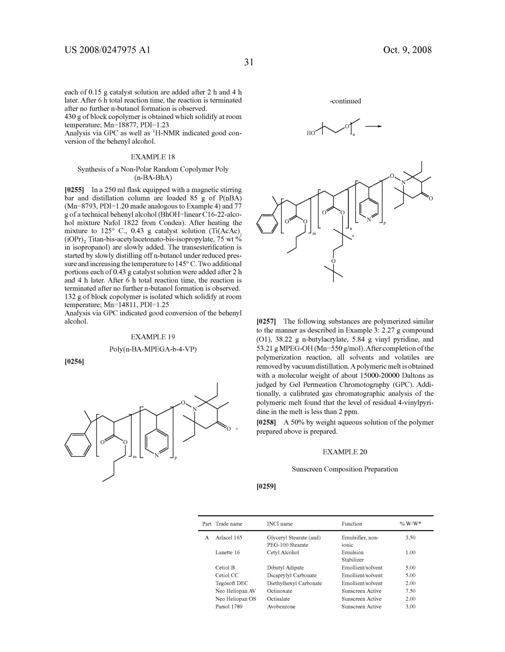 Sunscreen and personal care compositions comprising a select copolymer - diagram, schematic, and image 32