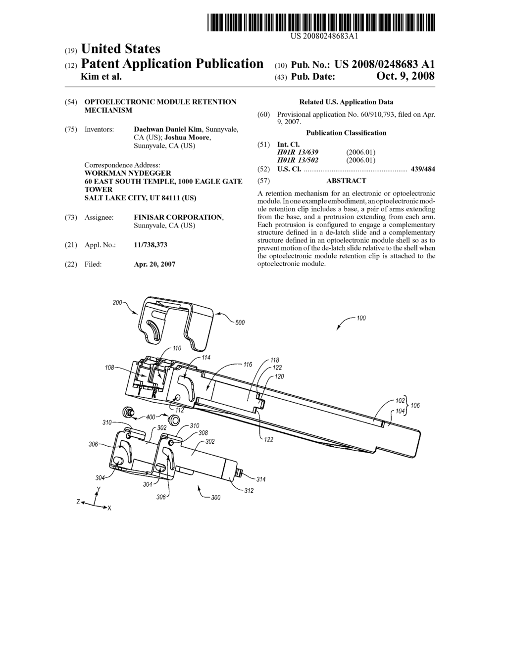 OPTOELECTRONIC MODULE RETENTION MECHANISM - diagram, schematic, and image 01