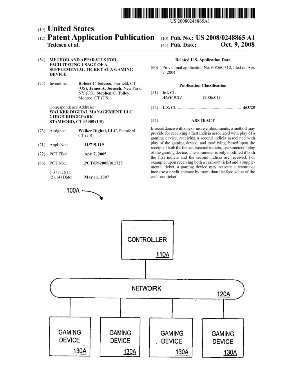 Method And Apparatus For Facilitating Usage Of A Supplemental Ticket At A Gaming Device - diagram, schematic, and image 01