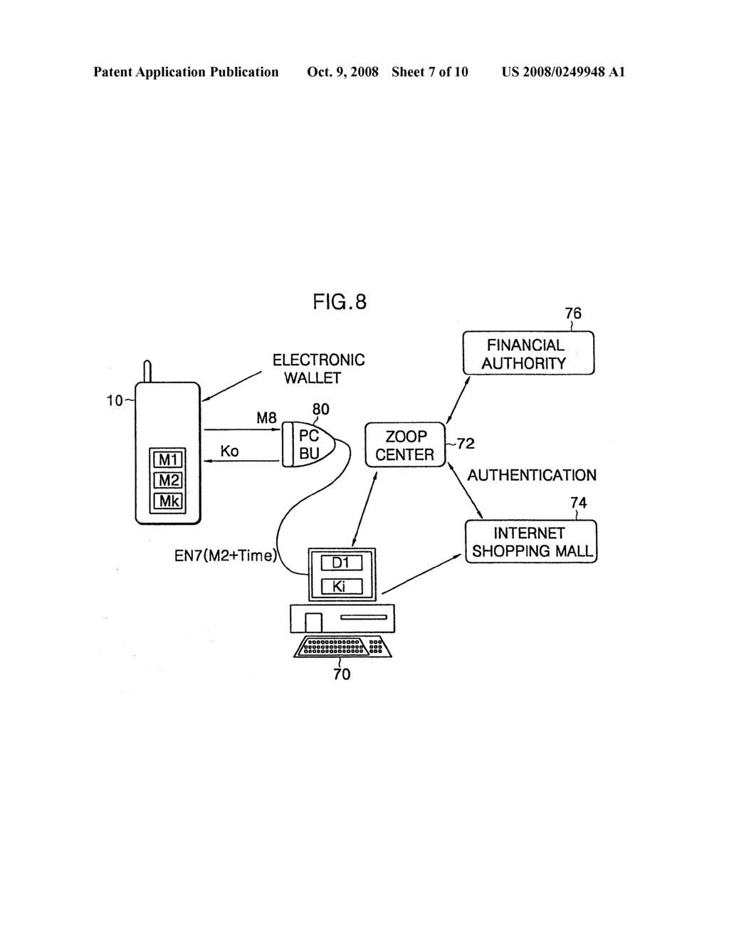 FINANCIAL INFORMATION INPUT METHOD USING SYMMETRICAL KEY SECURITY ALGORITHM AND COMMERCIAL TRANSACTION SYSTEM FOR MOBILE COMMUNICATIONS - diagram, schematic, and image 08