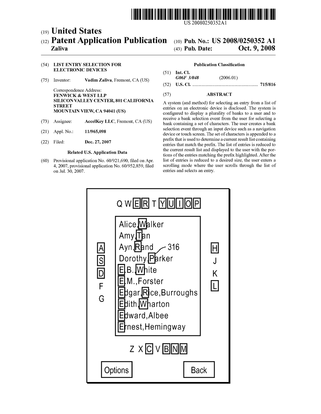 LIST ENTRY SELECTION FOR ELECTRONIC DEVICES - diagram, schematic, and image 01