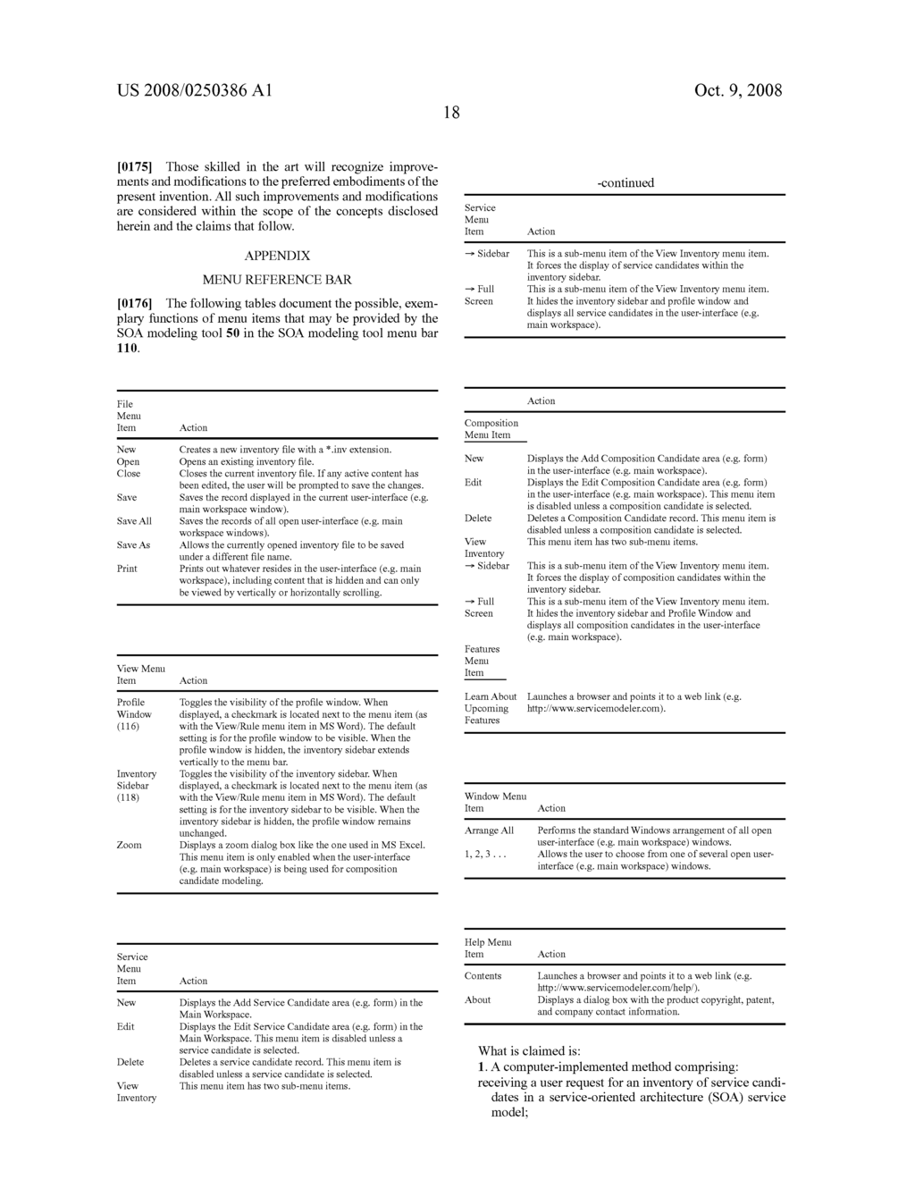 Display and management of a service candidate inventory - diagram, schematic, and image 66