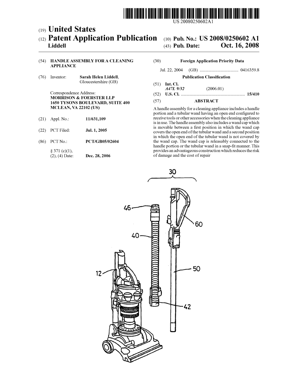 Handle Assembly for a Cleaning Appliance - diagram, schematic, and image 01