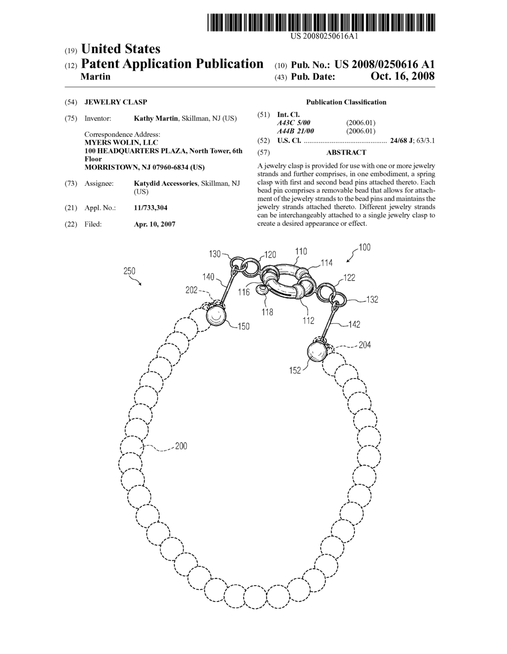 Jewelry Clasp - diagram, schematic, and image 01