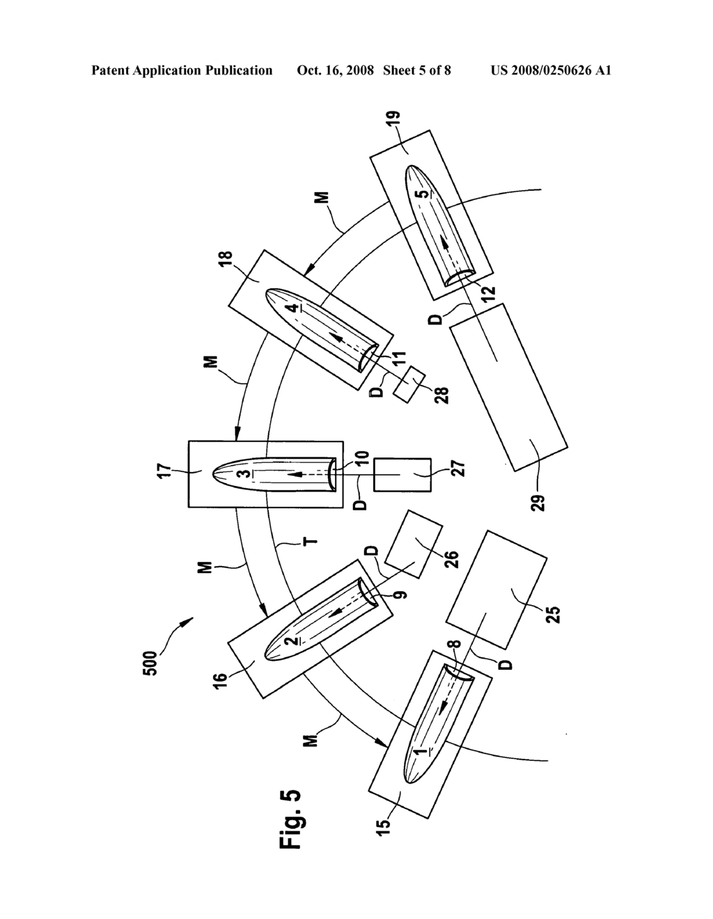 Method and arrangement for supplying essentially hollow bodies with equipment - diagram, schematic, and image 06