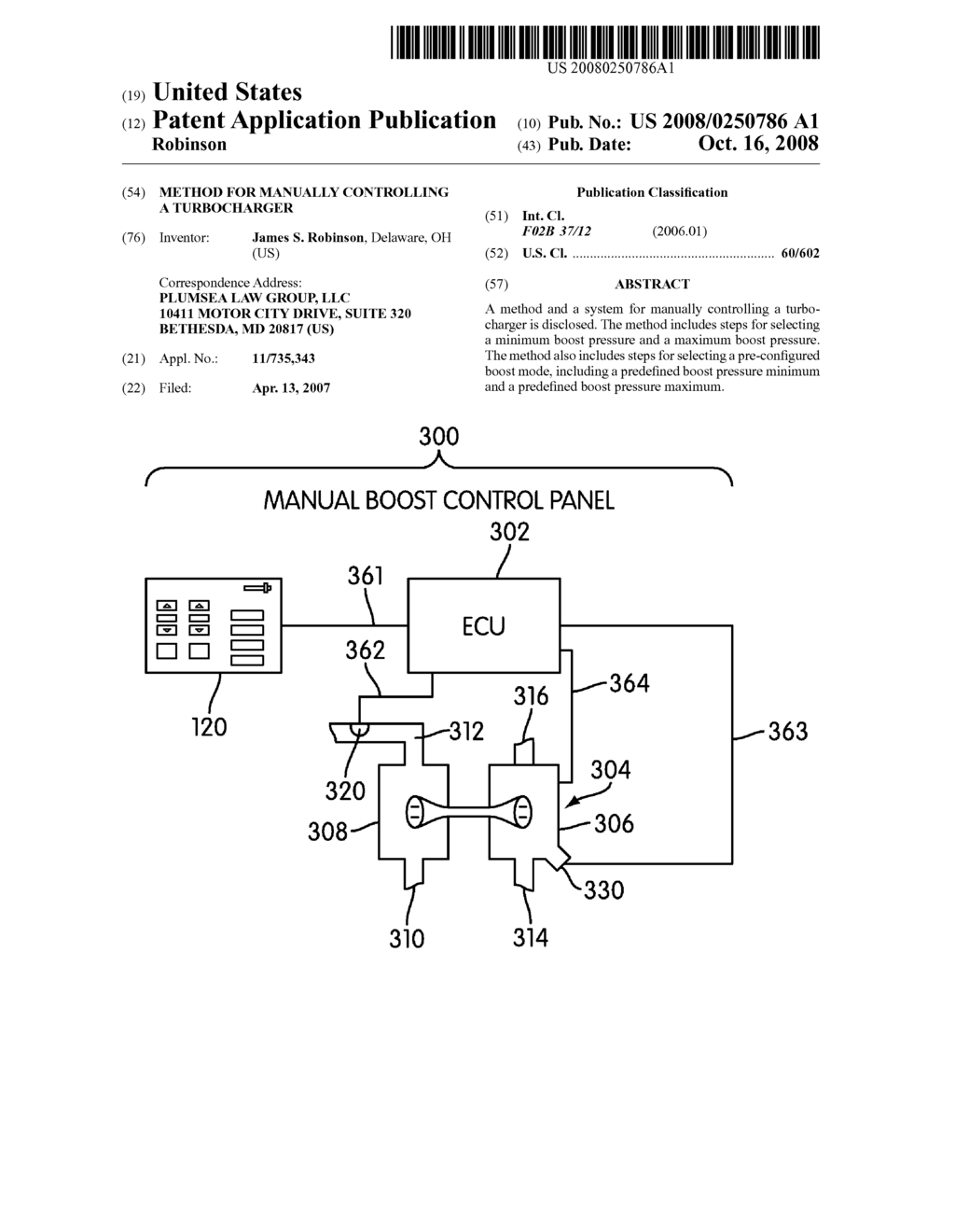 METHOD FOR MANUALLY CONTROLLING A TURBOCHARGER - diagram, schematic, and image 01