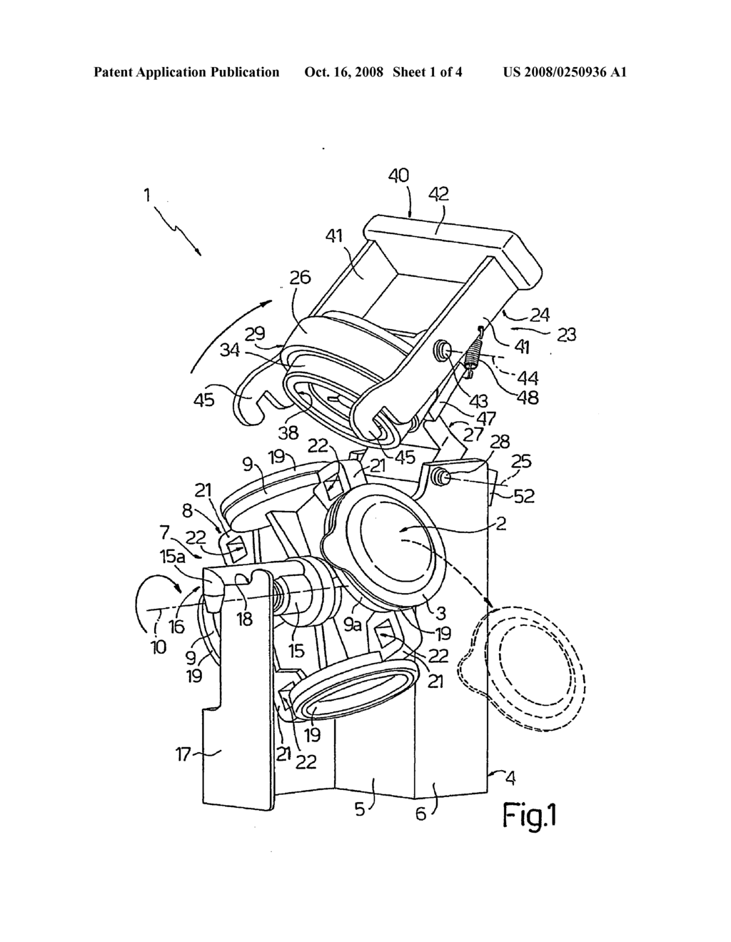 Machine for Percolating Beverage from Powdered Material in a Container - diagram, schematic, and image 02