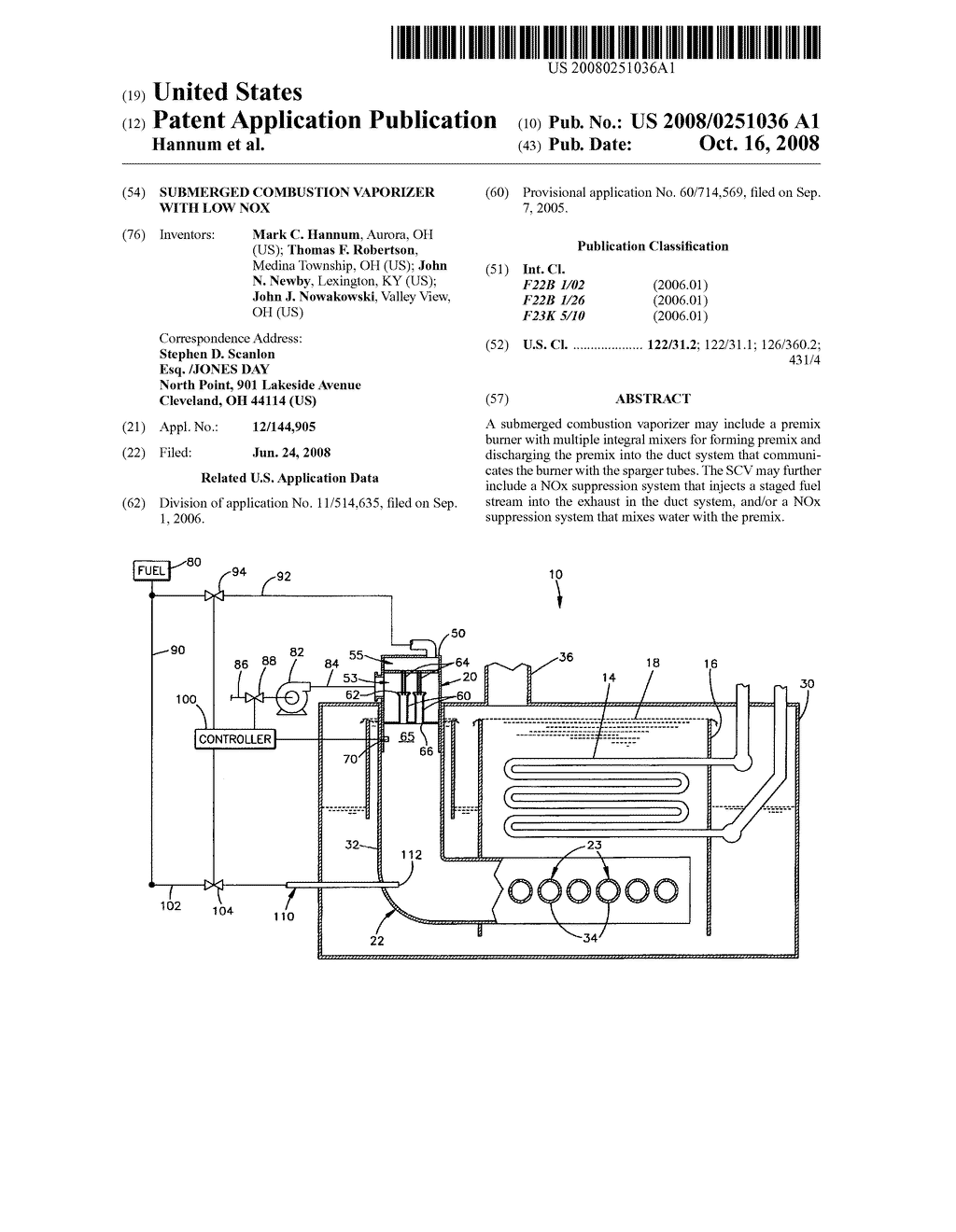 SUBMERGED COMBUSTION VAPORIZER WITH LOW NOX - diagram, schematic, and image 01