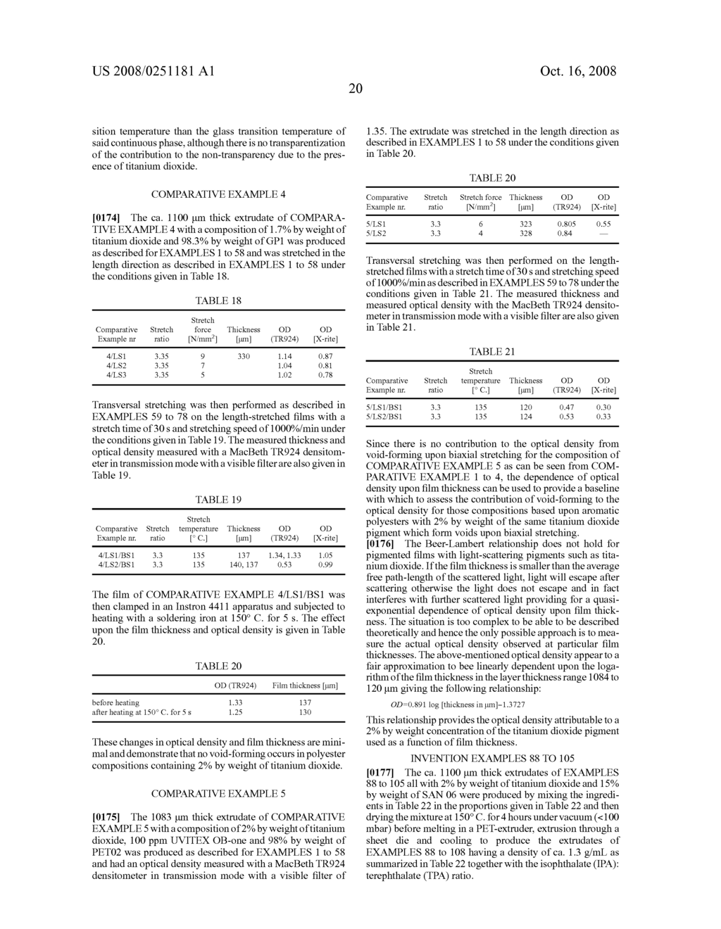 NON-TRANSPARENT MICROVOIDED AXIALLY STRETCHED FILM, PRODUCTION PROCESS THEREFOR AND PROCESS FOR OBTAINING A TRANSPARENT PATTERN THEREWITH - diagram, schematic, and image 21