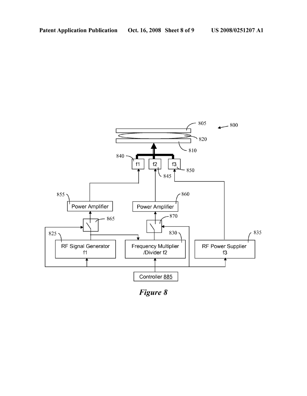 MULTIPLE FREQUENCY PLASMA CHAMBER, SWITCHABLE RF SYSTEM, AND PROCESSES USING SAME - diagram, schematic, and image 09