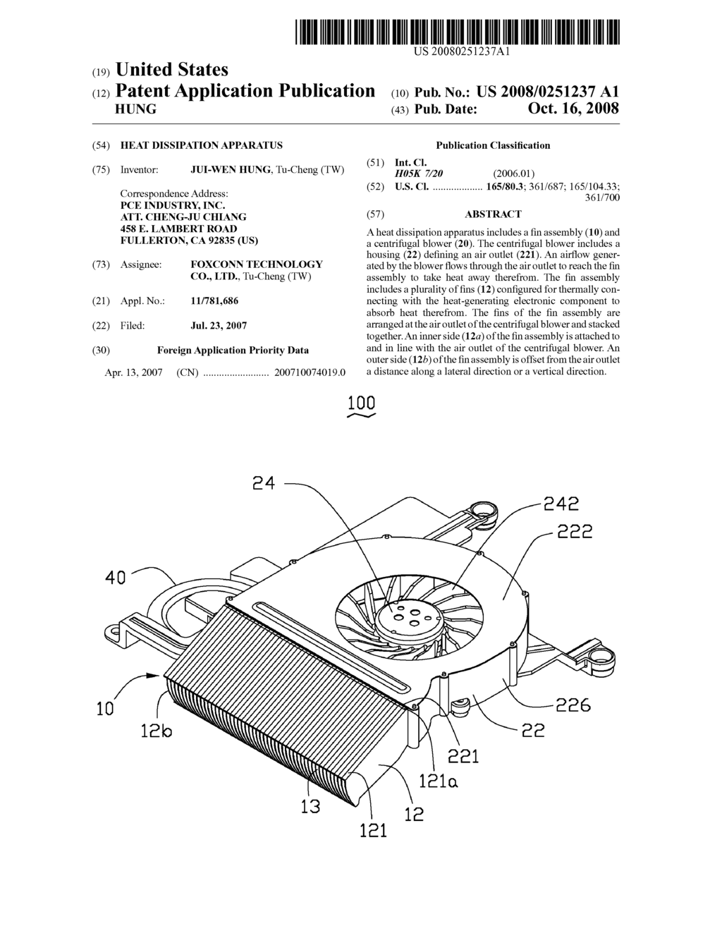 HEAT DISSIPATION APPARATUS - diagram, schematic, and image 01