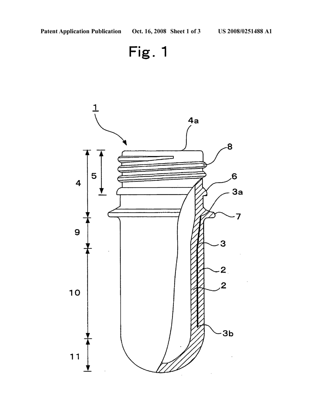 Biaxially drawn, blow-molded bottle and its preform - diagram, schematic, and image 02