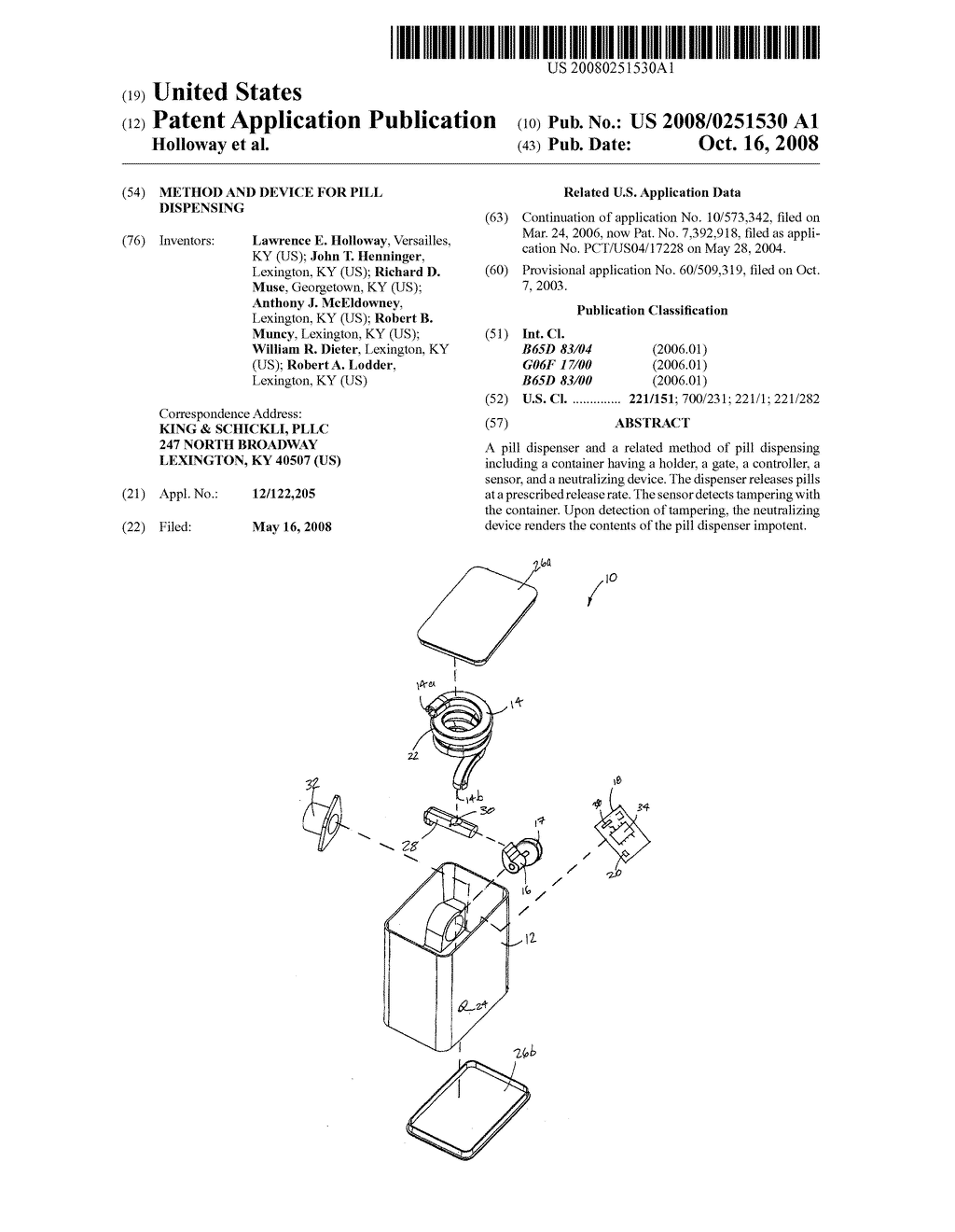 Method and Device for Pill Dispensing - diagram, schematic, and image 01