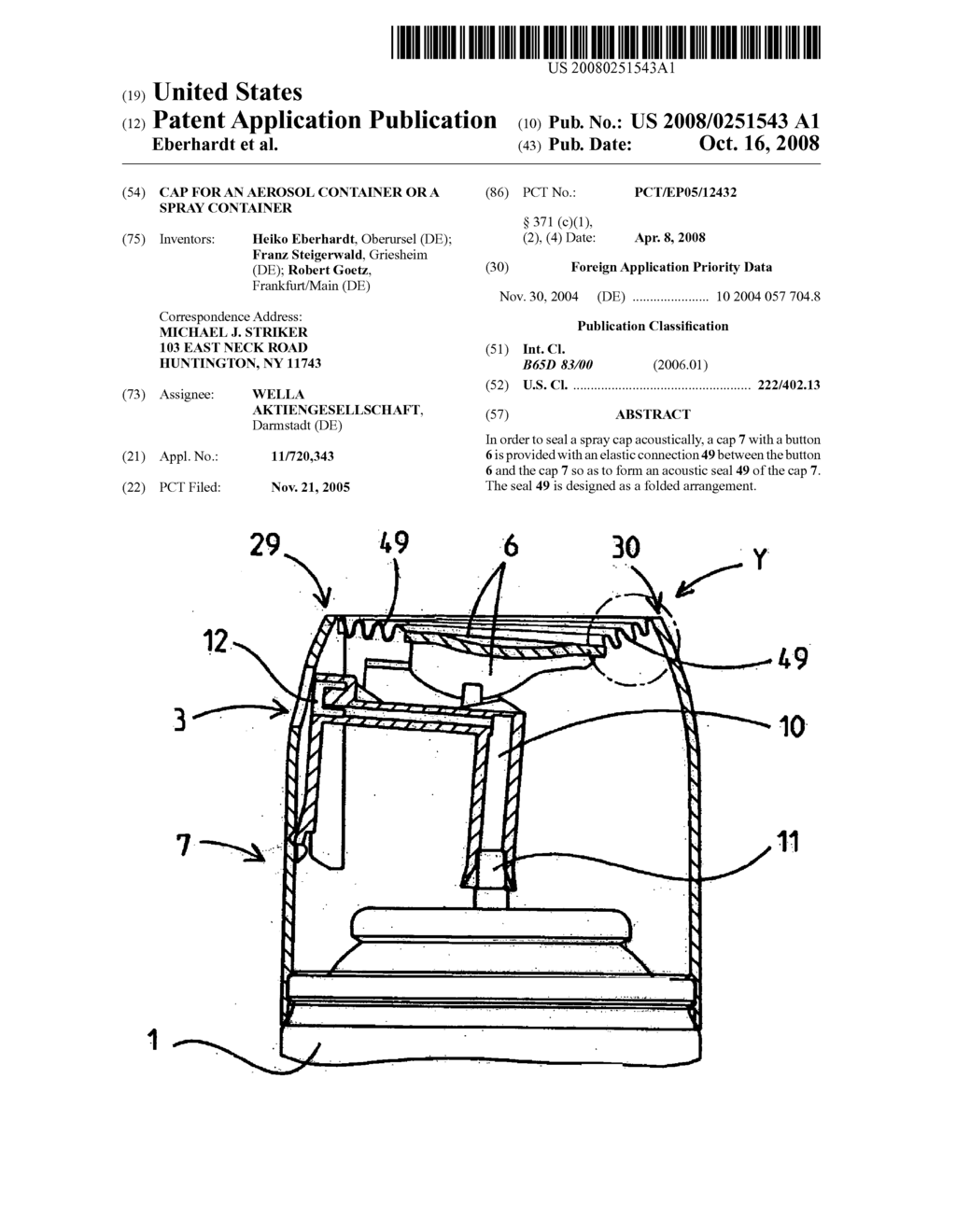 Cap for an Aerosol Container or a Spray Container - diagram, schematic, and image 01