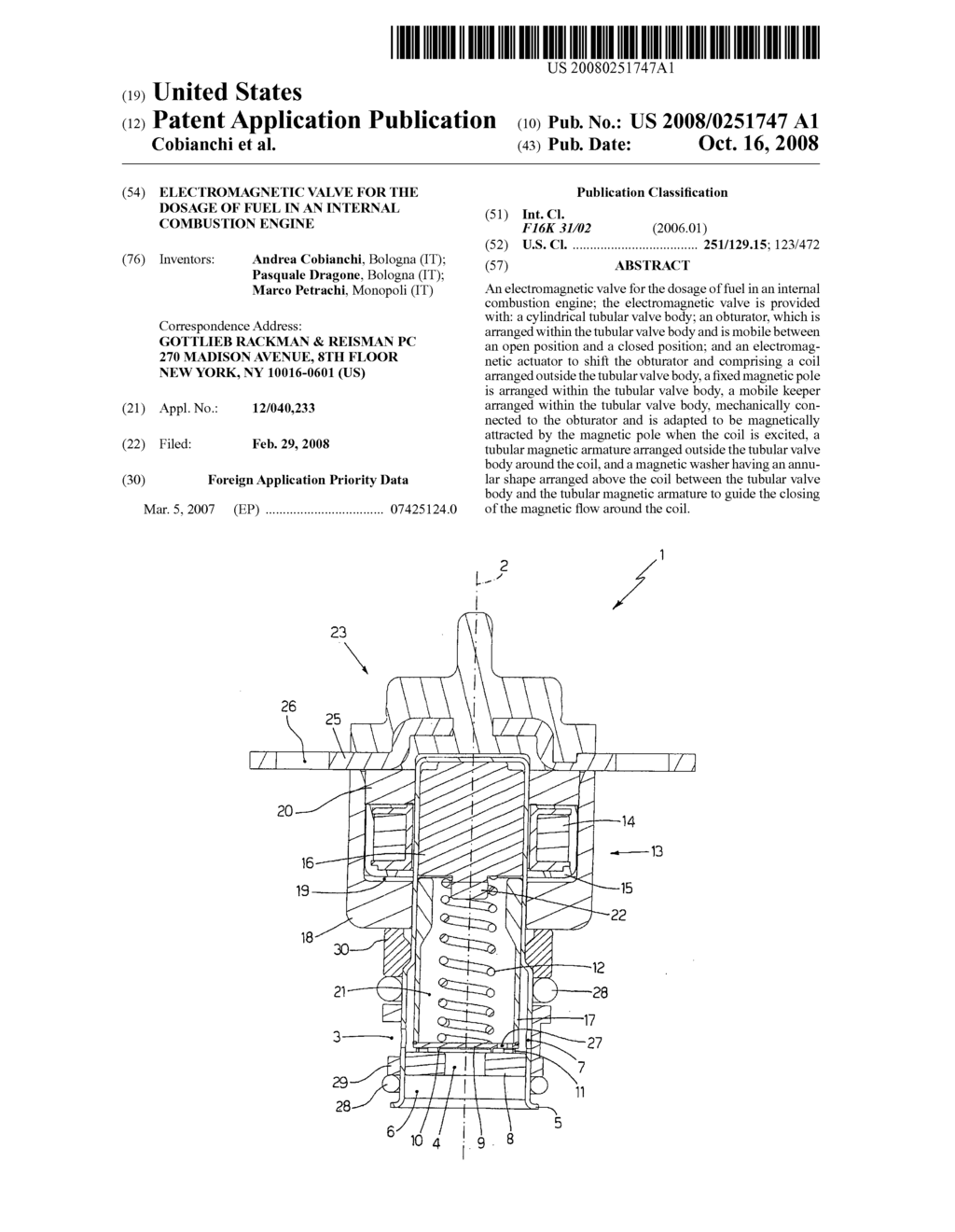 ELECTROMAGNETIC VALVE FOR THE DOSAGE OF FUEL IN AN INTERNAL COMBUSTION ENGINE - diagram, schematic, and image 01