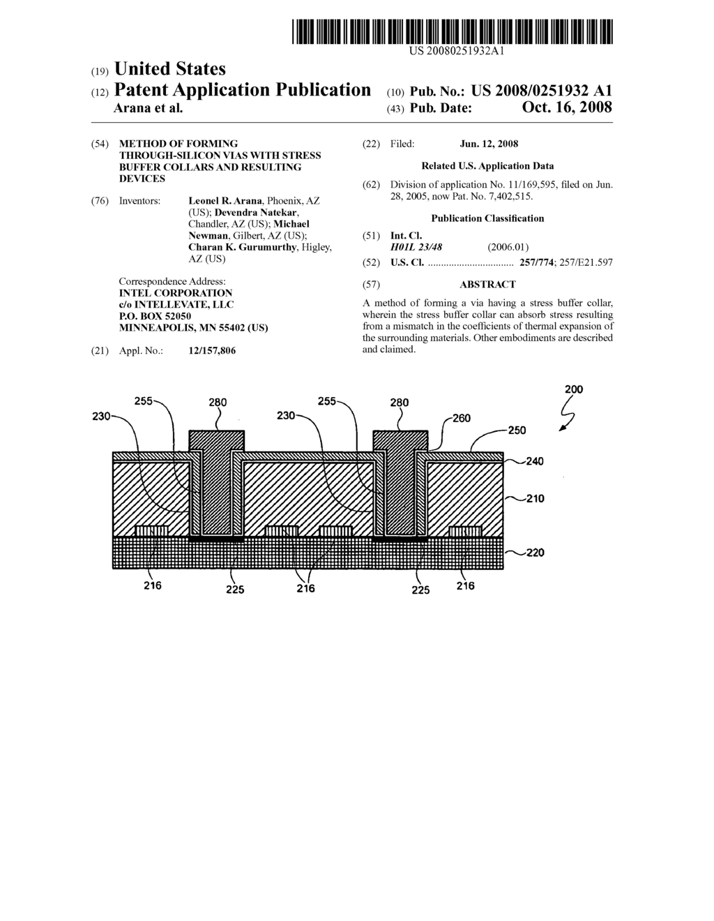 Method of forming through-silicon vias with stress buffer collars and resulting devices - diagram, schematic, and image 01