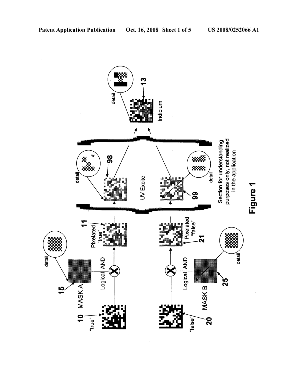 Method and system for creating and reading multi-color co-planar emissive indicia using printable dyes and pigments - diagram, schematic, and image 02