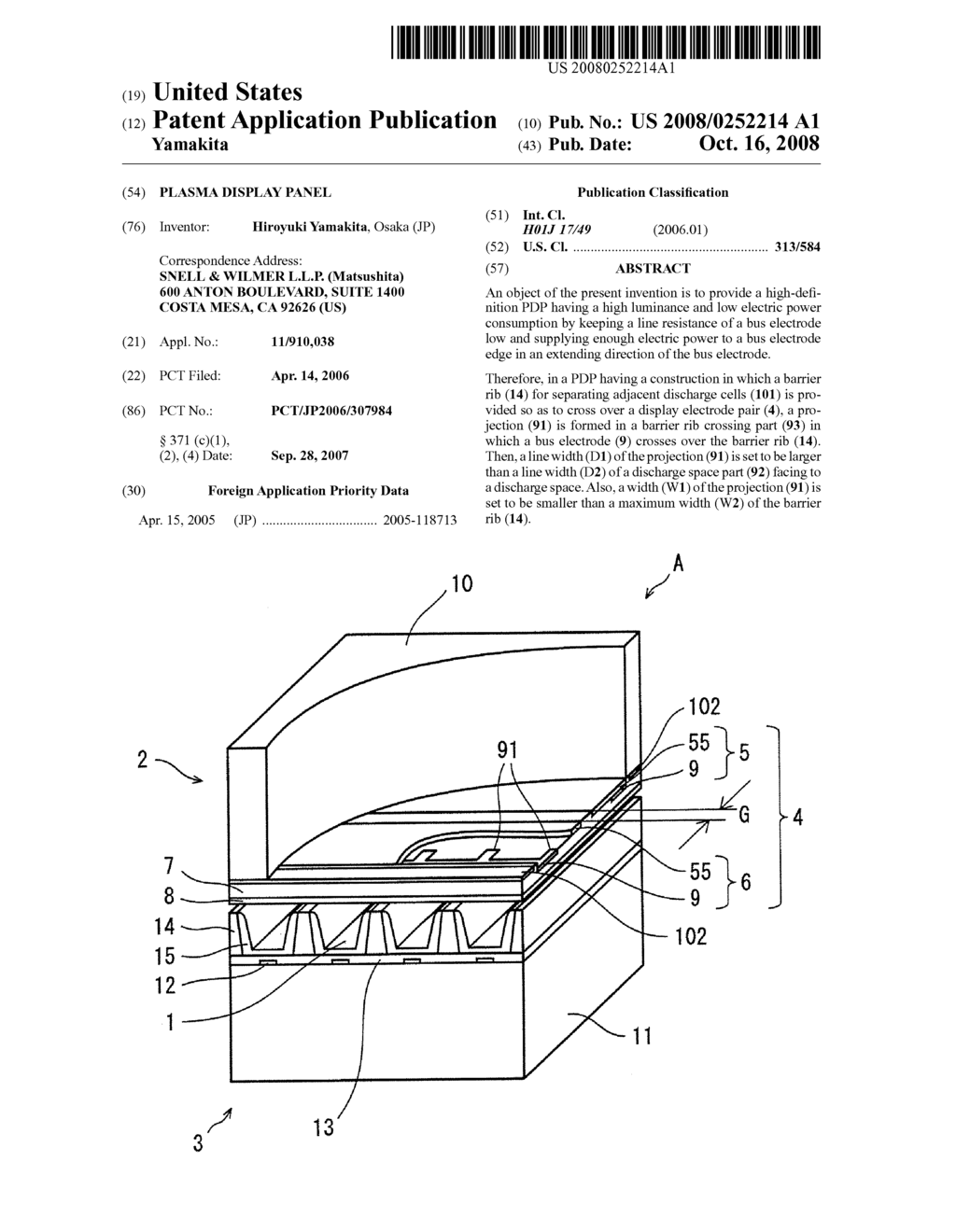 Plasma Display Panel - diagram, schematic, and image 01