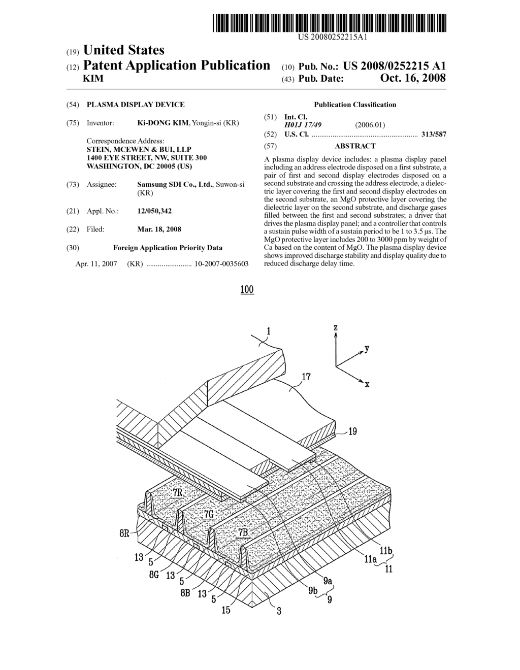 PLASMA DISPLAY DEVICE - diagram, schematic, and image 01