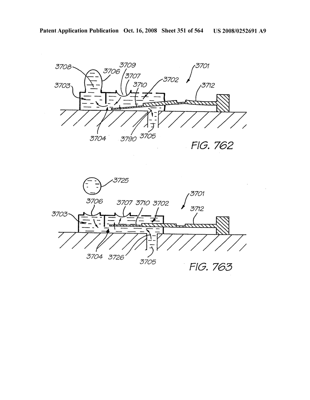 Inkjet nozzle chamber holding two fluids - diagram, schematic, and image 352