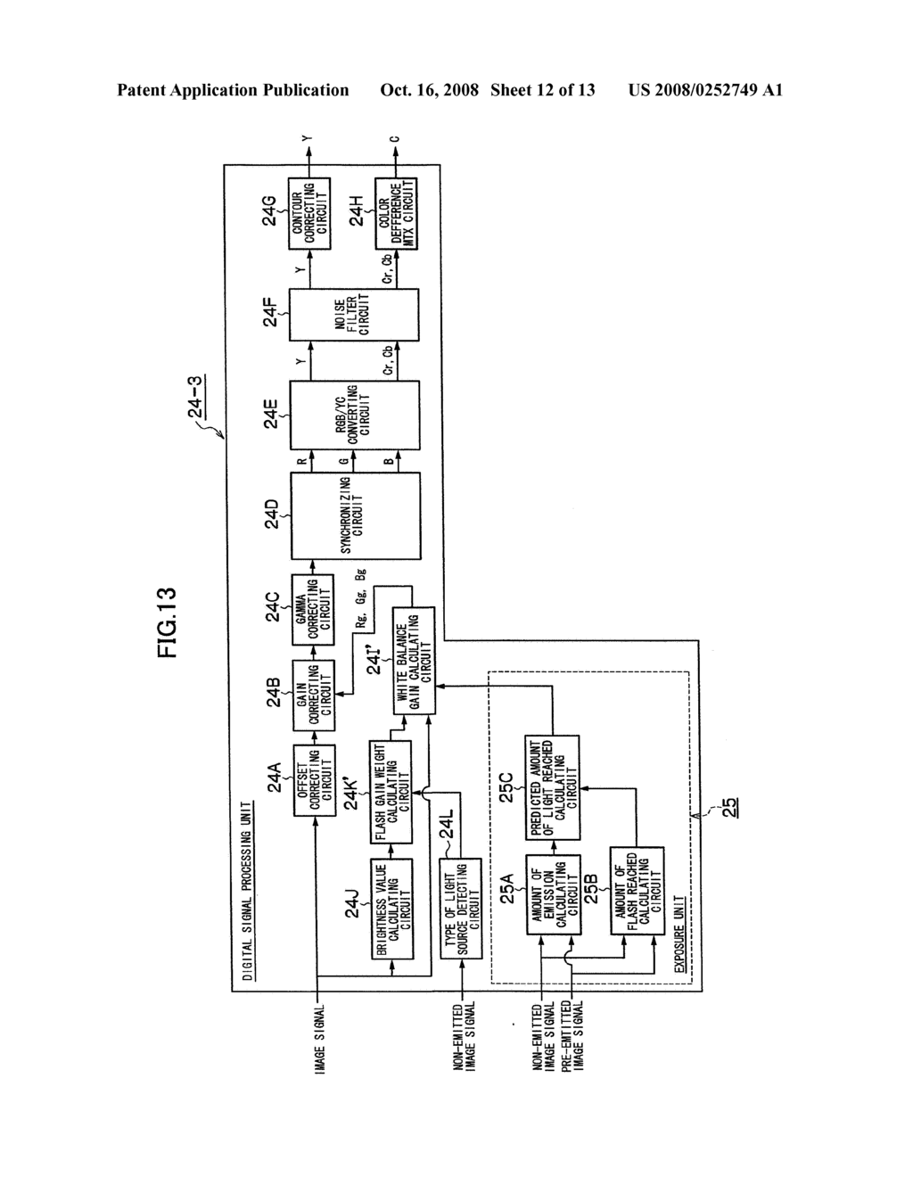 WHITE BALANCE CORRECTING METHOD AND IMAGE-PICKUP APPARATUS - diagram, schematic, and image 13