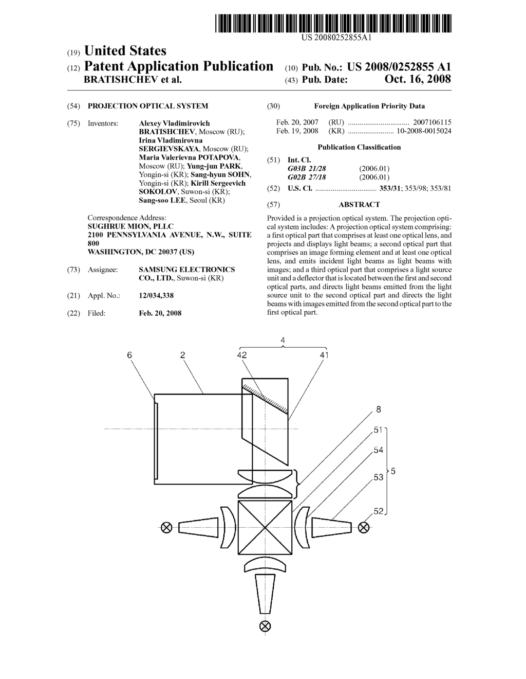 PROJECTION OPTICAL SYSTEM - diagram, schematic, and image 01