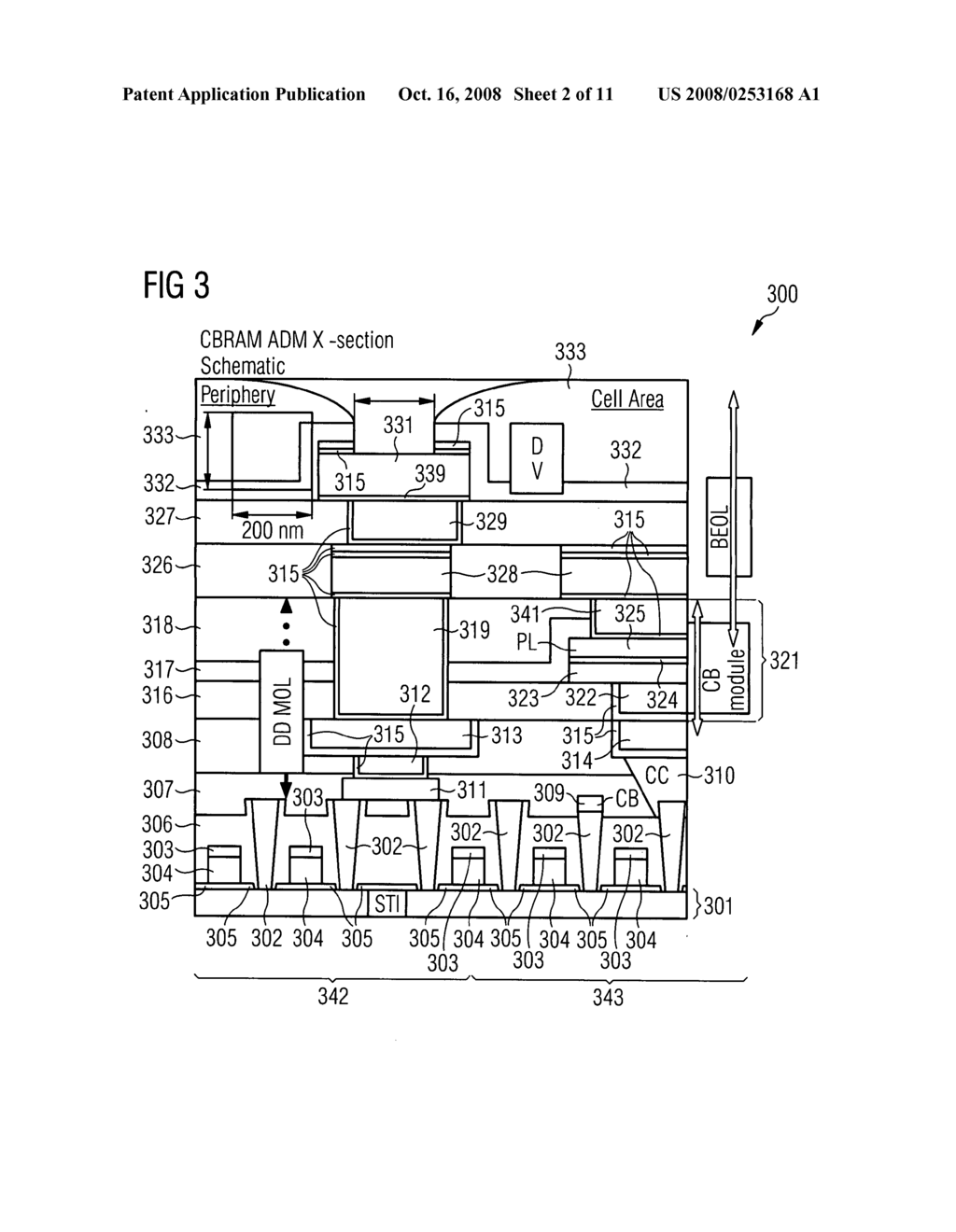 Integrated circuit, resistivity changing memory device, memory module, and method of fabricating an integrated circuit - diagram, schematic, and image 03