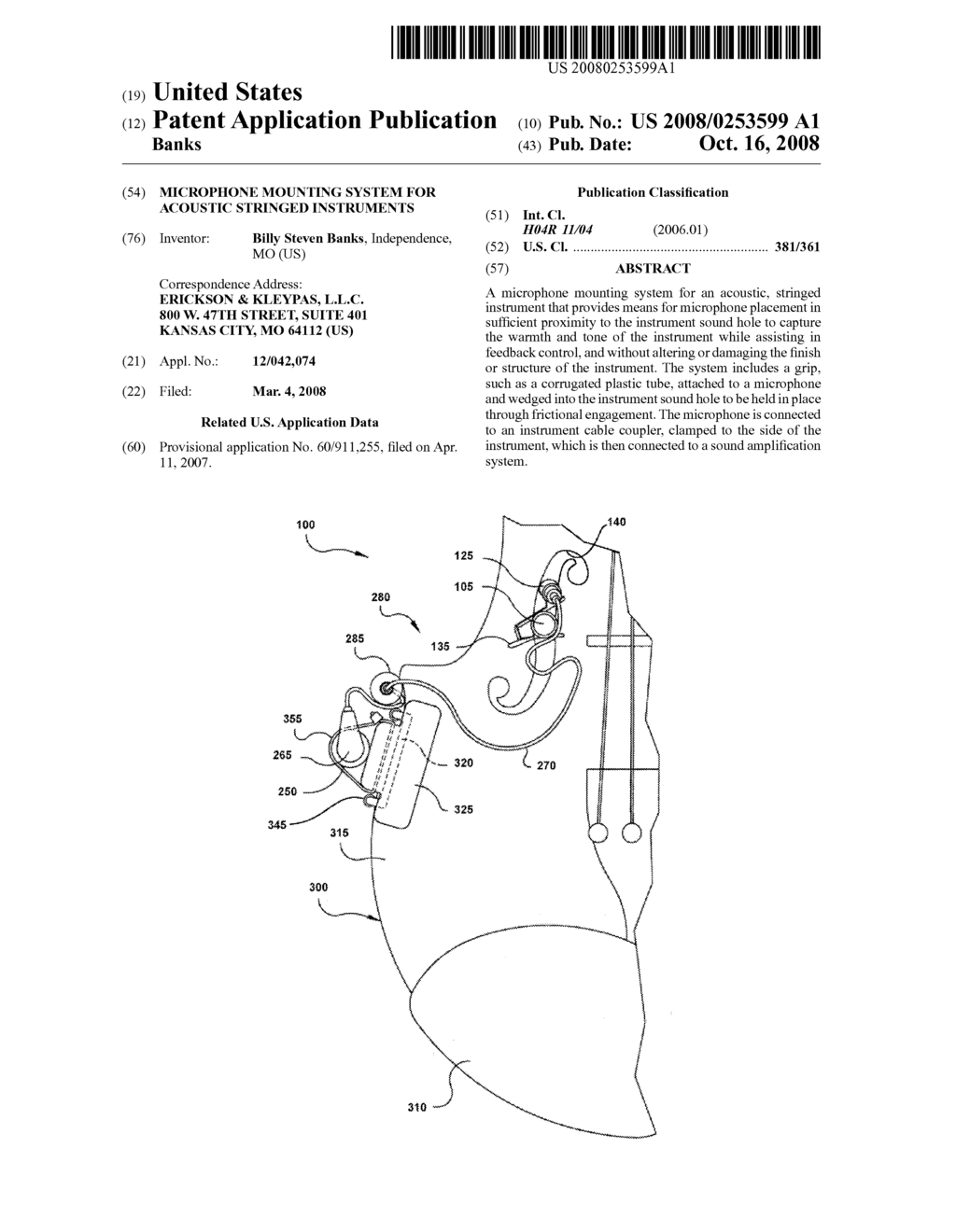 MICROPHONE MOUNTING SYSTEM FOR ACOUSTIC STRINGED INSTRUMENTS - diagram, schematic, and image 01