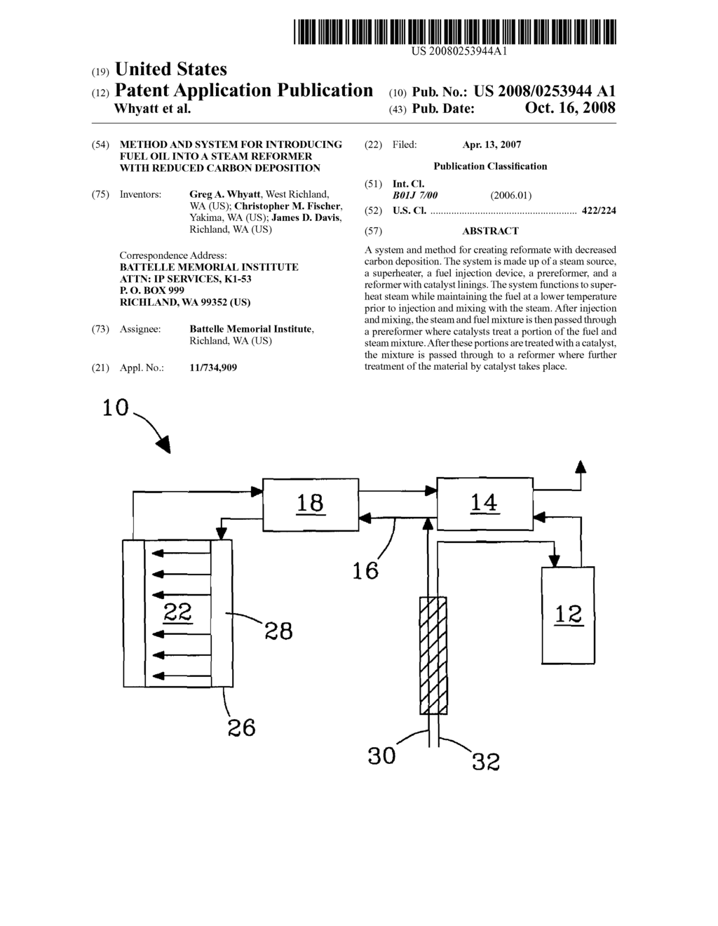 METHOD AND SYSTEM FOR INTRODUCING FUEL OIL INTO A STEAM REFORMER WITH REDUCED CARBON DEPOSITION - diagram, schematic, and image 01