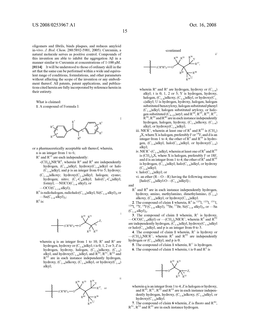 Halo-Stilbene Derivatives And Their Use For Binding And Imaging Of Amyloid Plaques - diagram, schematic, and image 18