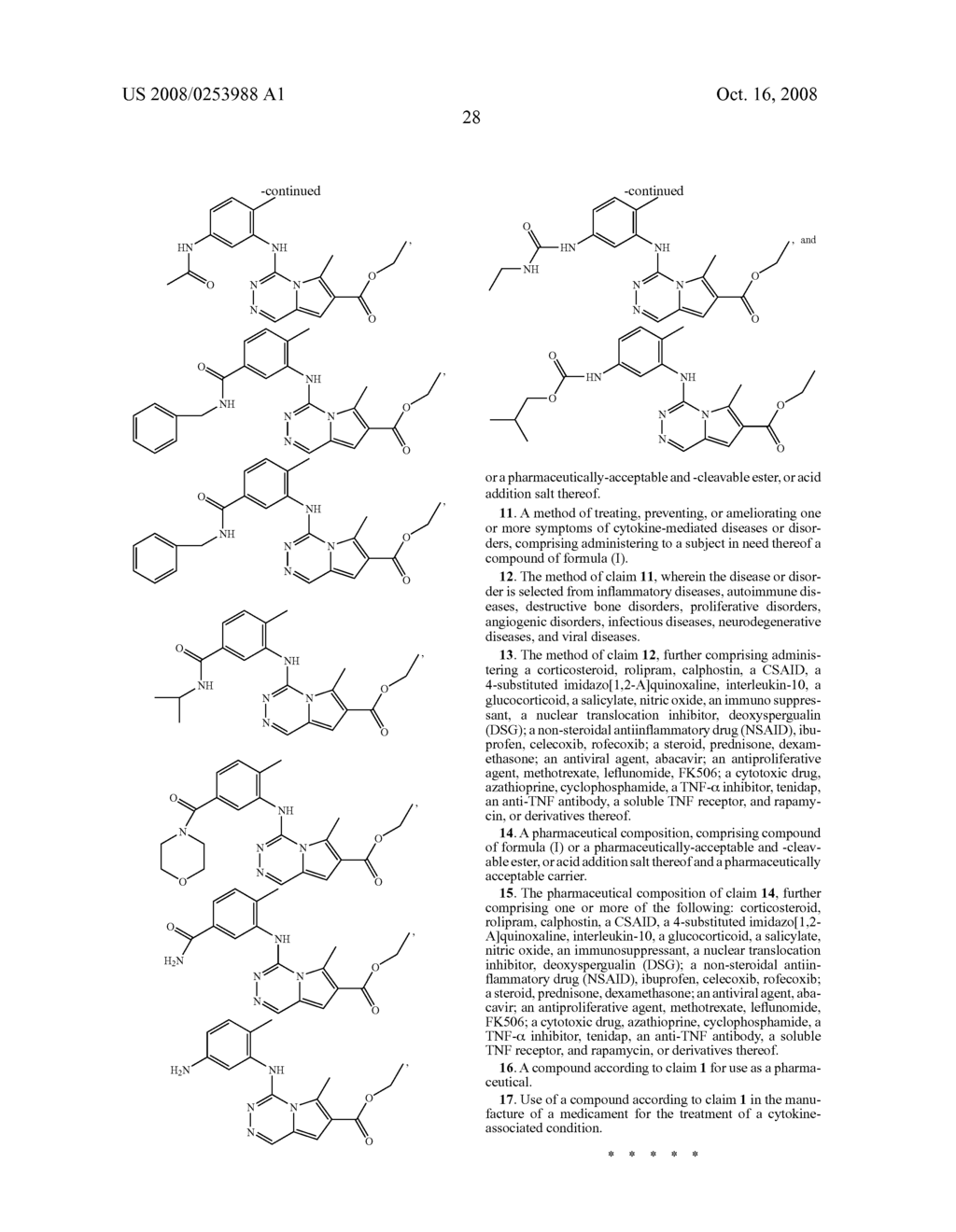 Pyrrolo [1,2-D] [1,2-4] Triazine as Inhibitors of C-Jun N Terminal Kinases (Jnk) and P-38 Kinases - diagram, schematic, and image 29