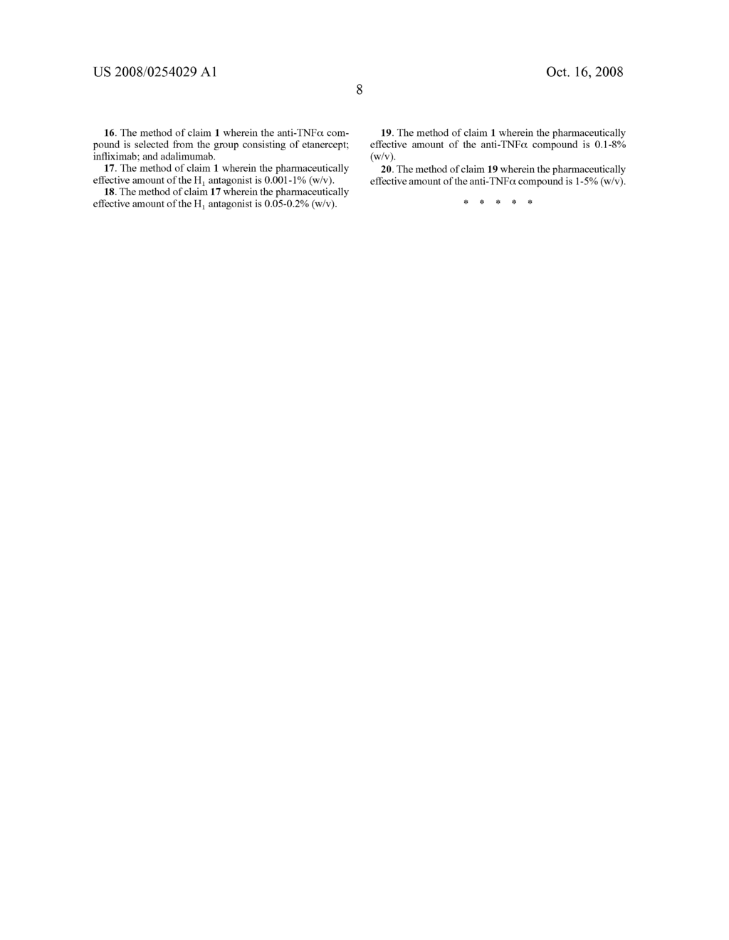 Use of an Inhibitor of TNFa Plus an Antihistamine to Treat Allergic Rhinitis and Allergic Conjunctivitis - diagram, schematic, and image 09