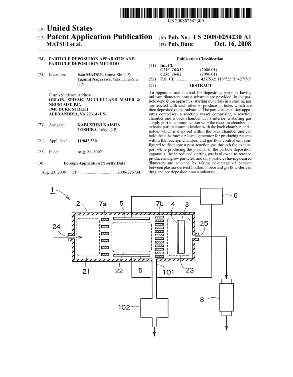 PARTICLE DEPOSITION APPARATUS AND PARTICLE DEPOSITION METHOD - diagram, schematic, and image 01