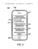 Communications system that provides user-selectable data when user is on-hold diagram and image