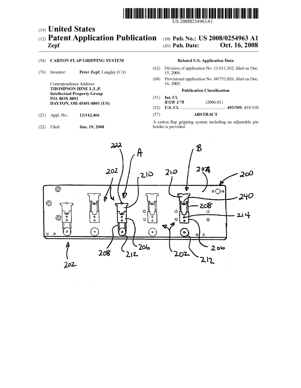 CARTON FLAP GRIPPING SYSTEM - diagram, schematic, and image 01