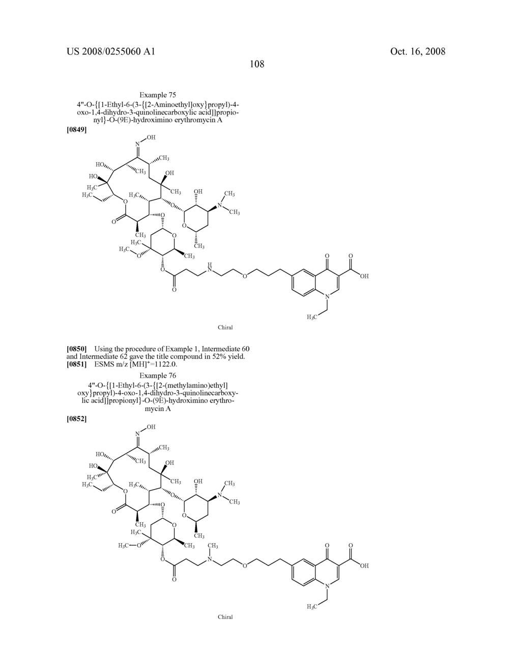 Ester Linked Macrolides Useful For The Treatment of Microbial Infections - diagram, schematic, and image 109