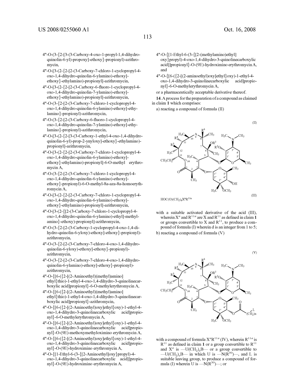 Ester Linked Macrolides Useful For The Treatment of Microbial Infections - diagram, schematic, and image 114