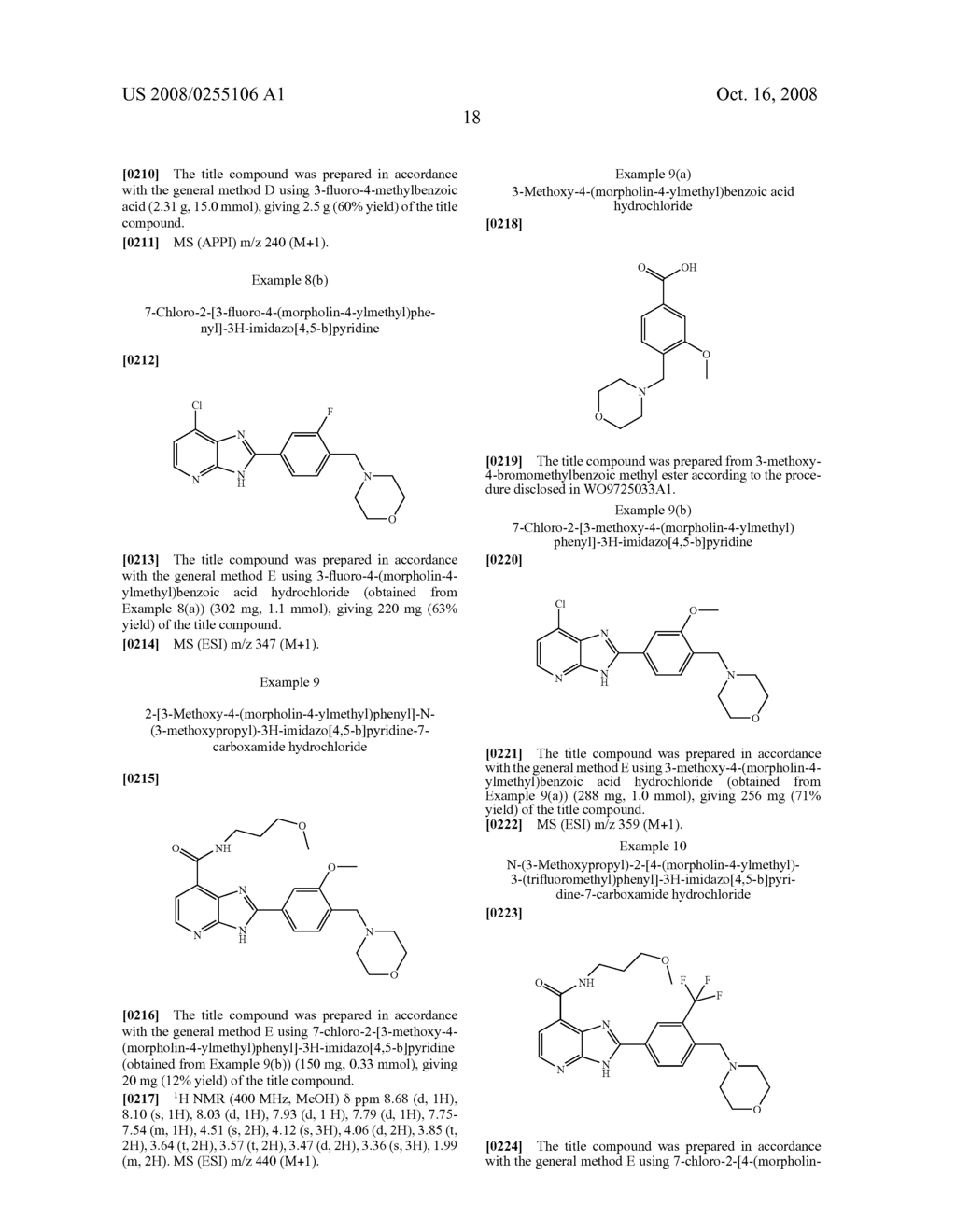 Novel 2-Phenyl-Imidazo[4,5-B]Pyridine Derivatives as Inhibitors of Glycogen Synthase Kinase for the Treatment of Dementia and Neurodegenerative Disorders - diagram, schematic, and image 19