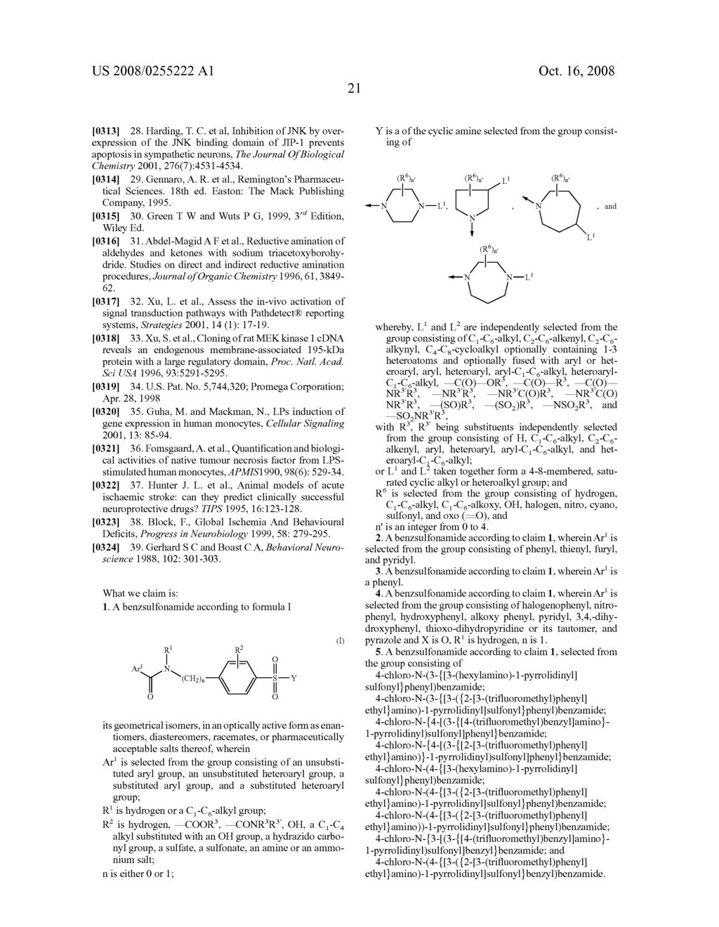 PHARMACEUTICALLY ACTIVE BENZSULFONAMIDE DERIVATIVES AS INHIBITORS OF PROTEIN JUNKINASES - diagram, schematic, and image 22