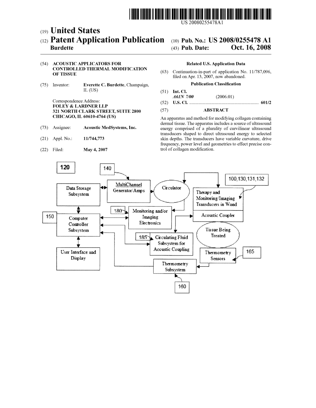 ACOUSTIC APPLICATORS FOR CONTROLLED THERMAL MODIFICATION OF TISSUE - diagram, schematic, and image 01