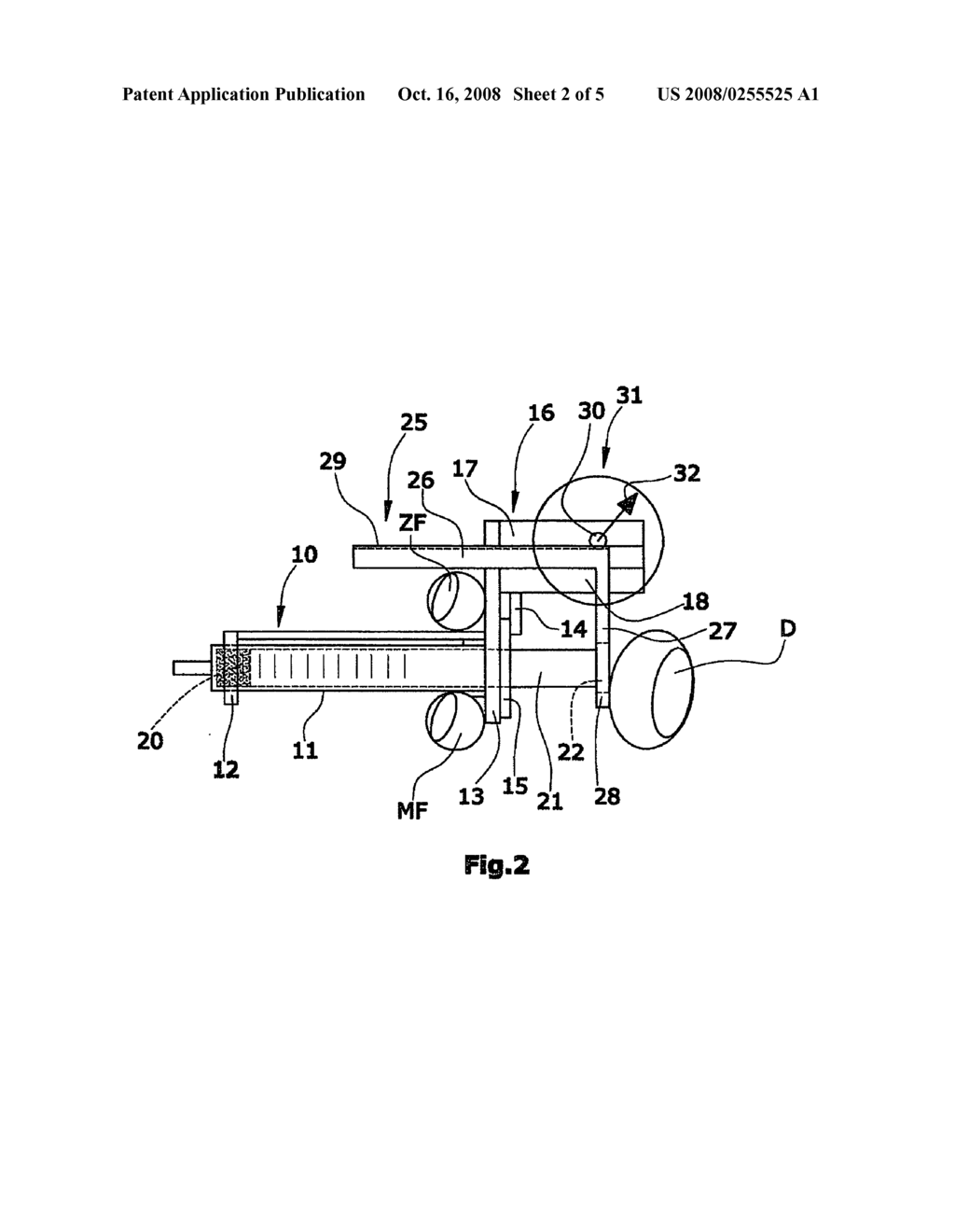 Device for finely dosed discharge of syringes - diagram, schematic, and image 03