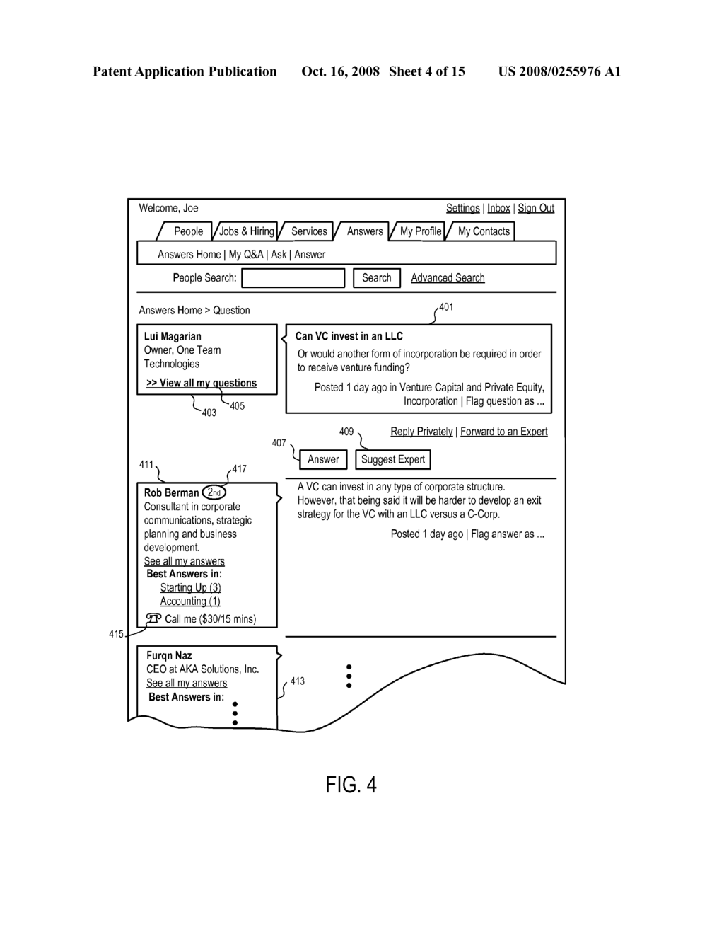 Systems and Methods to Present Members of a Social Network for Real Time Communications - diagram, schematic, and image 05