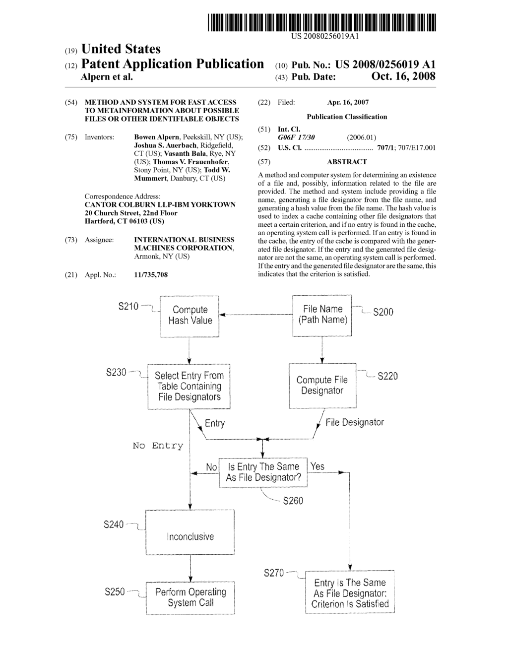 METHOD AND SYSTEM FOR FAST ACCESS TO METAINFORMATION ABOUT POSSIBLE FILES OR OTHER IDENTIFIABLE OBJECTS - diagram, schematic, and image 01