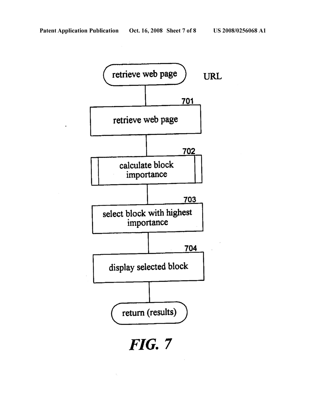 METHOD AND SYSTEM FOR CALCULATING IMPORTANCE OF A BLOCK WITHIN A DISPLAY PAGE - diagram, schematic, and image 08