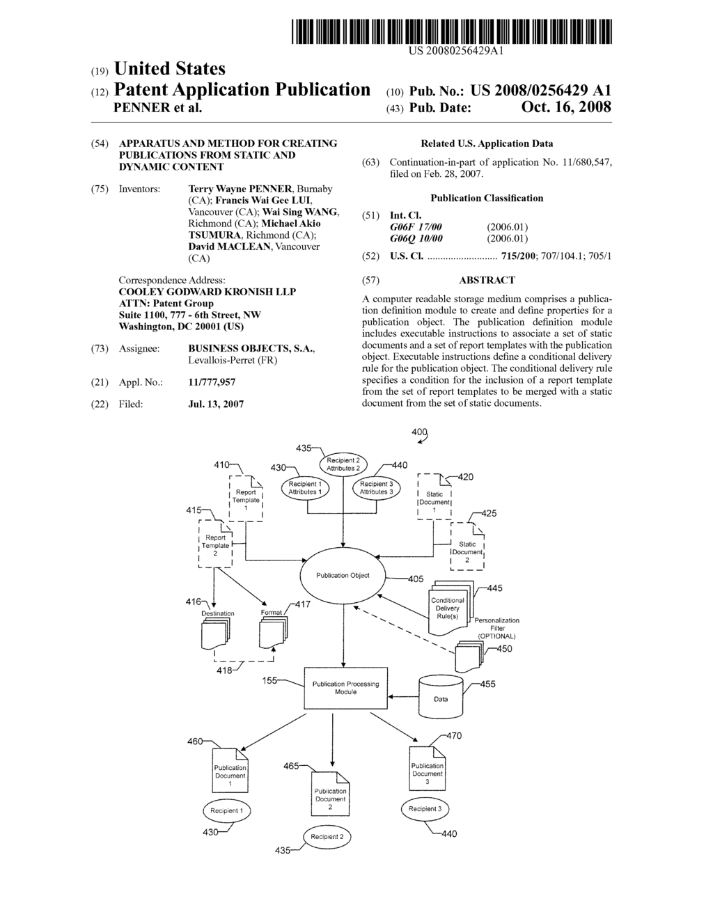 APPARATUS AND METHOD FOR CREATING PUBLICATIONS FROM STATIC AND DYNAMIC CONTENT - diagram, schematic, and image 01