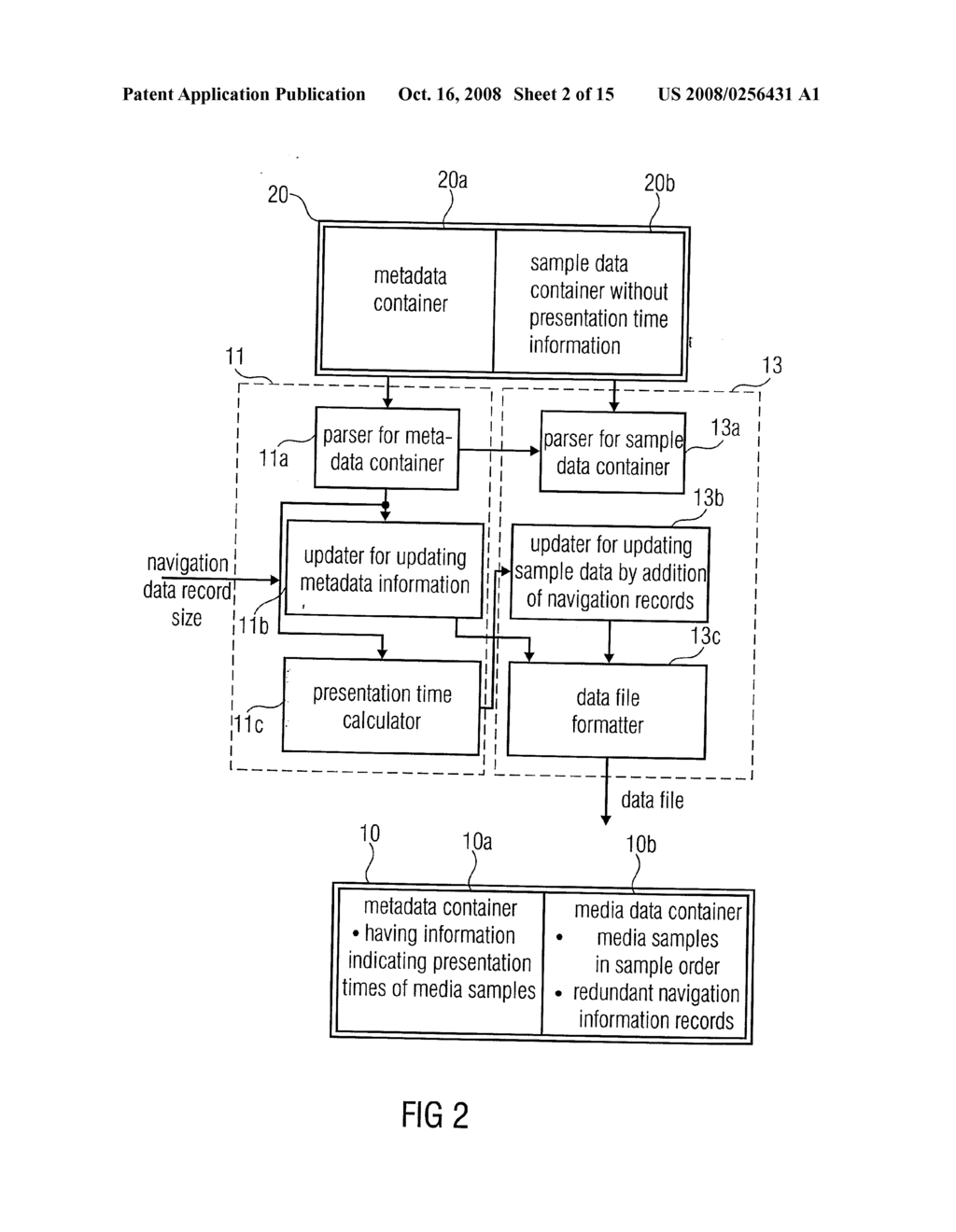 Apparatus and Method for Generating a Data File or for Reading a Data File - diagram, schematic, and image 03