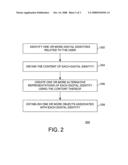 Method and apparatus for managing digital identities through a single interface diagram and image