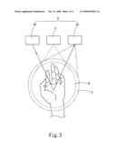 Hand dryer with visible light indicated sensing area diagram and image